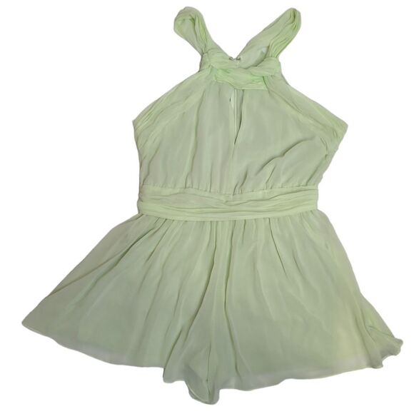 MUSTARD SEED light green sleeveless chiffon keyhole romper playsuit L - Picture 1 of 12